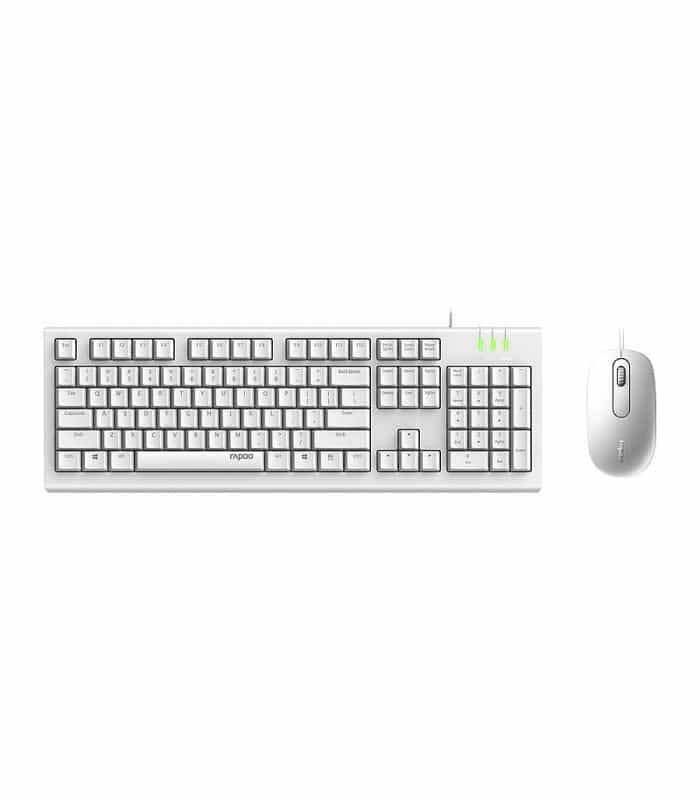 خرید کیبورد و ماوس رپو سفید Keyboard Rapoo X120 PRO با بهترین قیمت