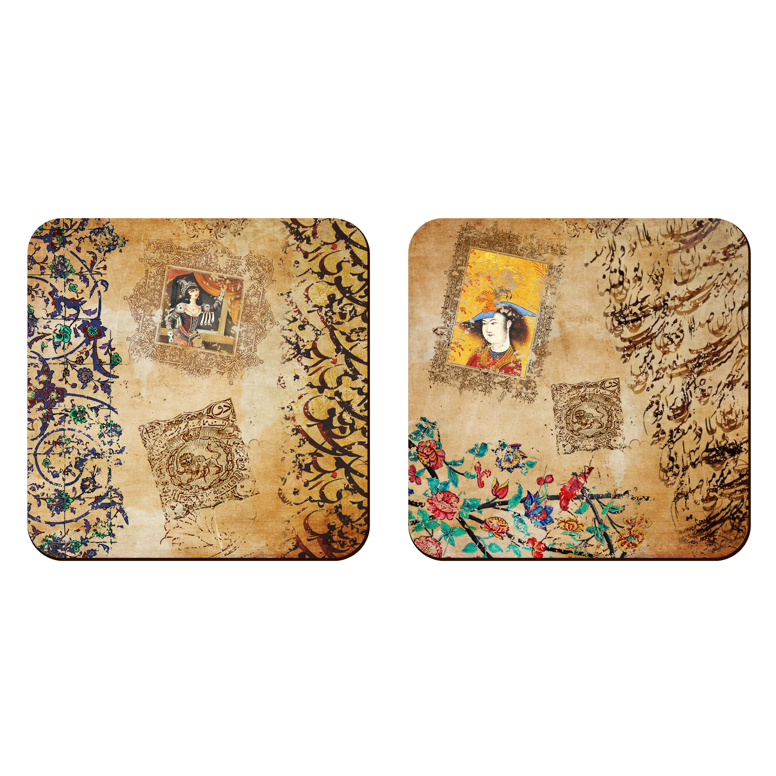 زیر لیوانی مدل شاهنامه کد Shahrad_5 مجموعه 2 عددی