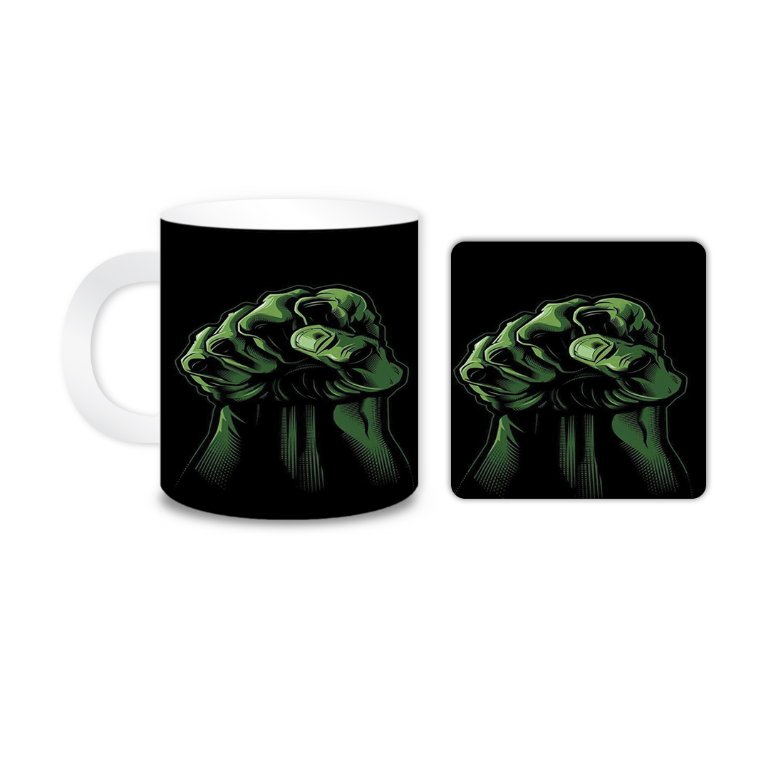 ماگ مدل هالک کد 1638 به همراه زیر لیوانی