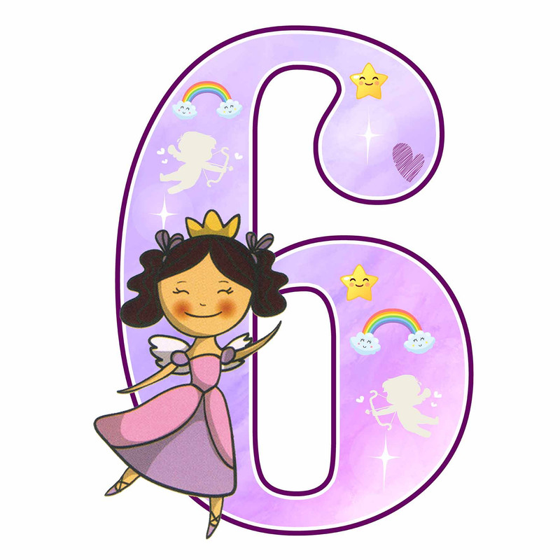 استند رومیزی تولد مدل عدد 6 طرح فرشته کد 756