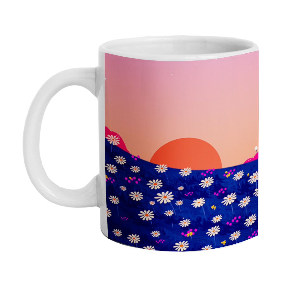 ماگ دارلی طرح مینیمال دشت گل مدل MG1591