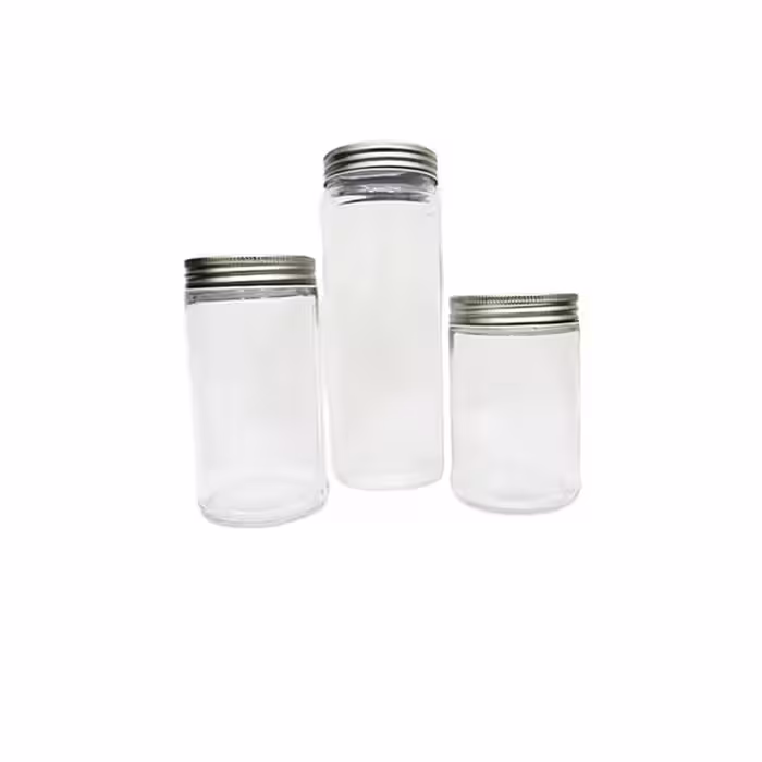 بانکه مدل بطری درب دار  شیشه ای کد 70 بسته 3 عددی
