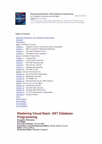خرید و دانلود نسخه کامل کتاب Mastering Visual Basic .NET Database Programming