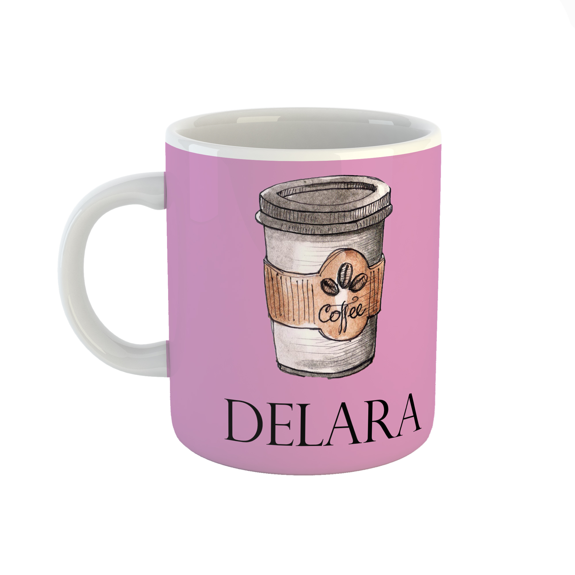 ماگ طرح اسم دلارا مدل قهوه کافه