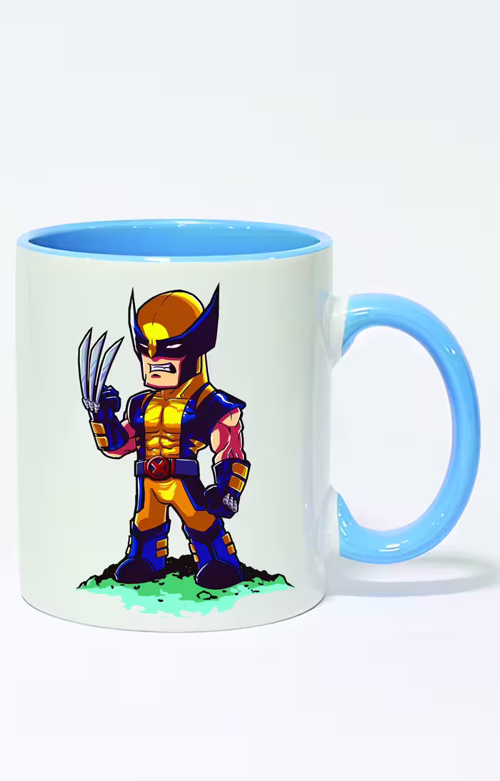ماگ دسته و داخل رنگی طرح wolverine کد 3606