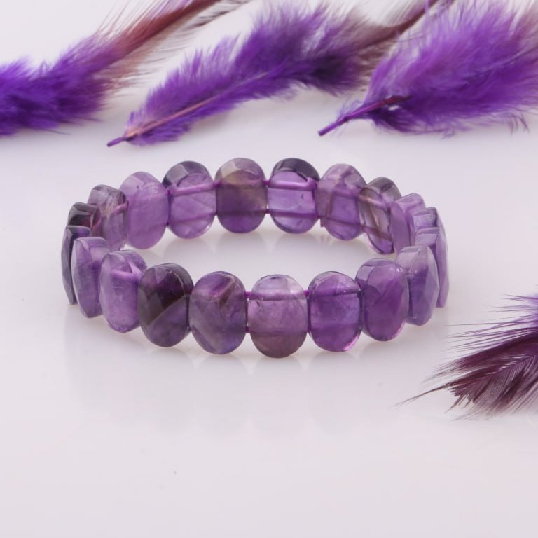 دستبند جواهری تراش آمیتیست