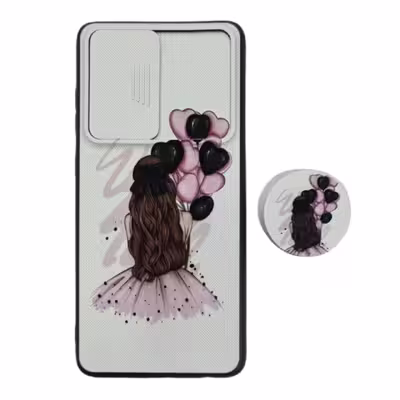 کاور طرح دخترانه کد 723 مناسب برای گوشی موبایل سامسونگ Galaxy A72 به همراه پاپ سوکت