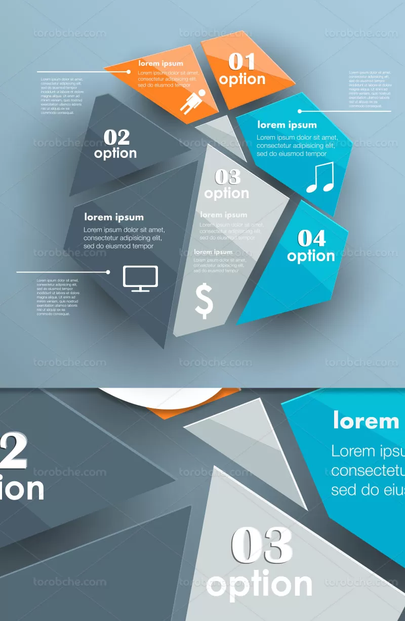 وکتور اینفوگرافیک بیزینس انتزاعی | گرافیک با طعم تربچه
