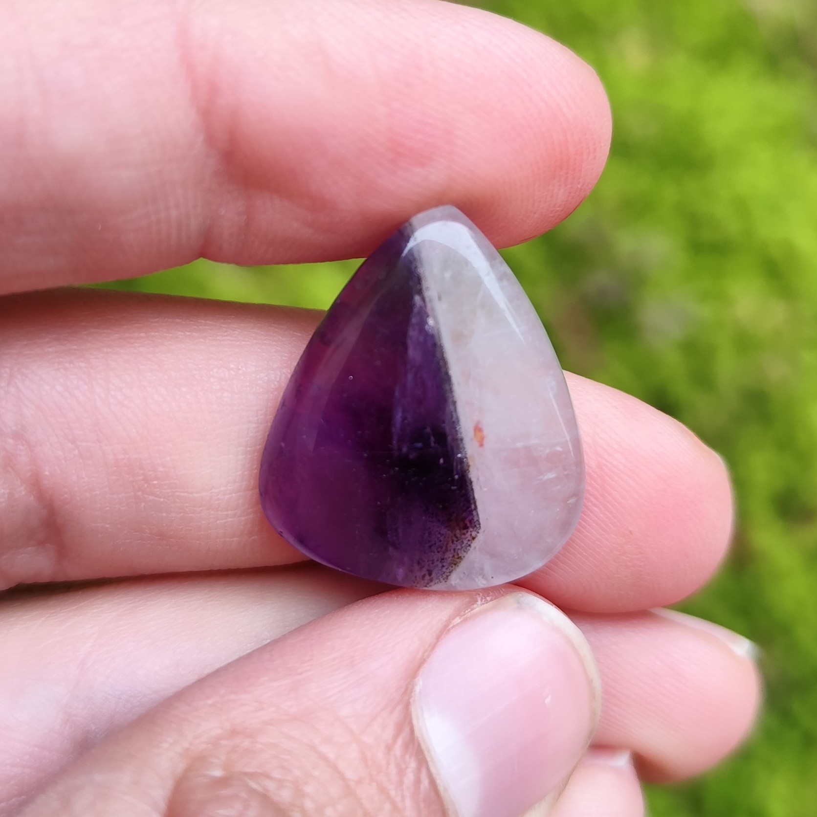 نگین سنگ آمیتیست یا آمتیست دورنگ کد 493