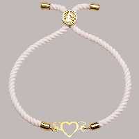 دستبند بند نخی با پلاک نقره عیار 925 با رنگ بندی در نخ 