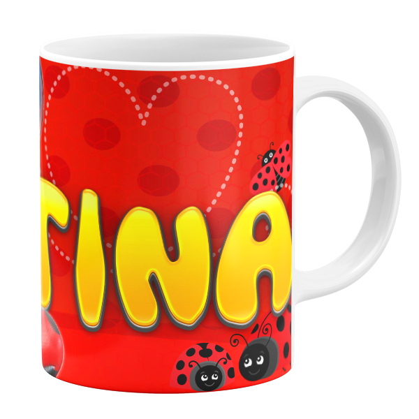 ماگ طرح دختر کفشدوزکی مدل تینا