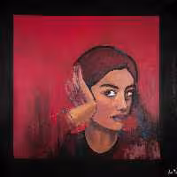 تابلو نقاشی اکریلیک طرح زن کد 012