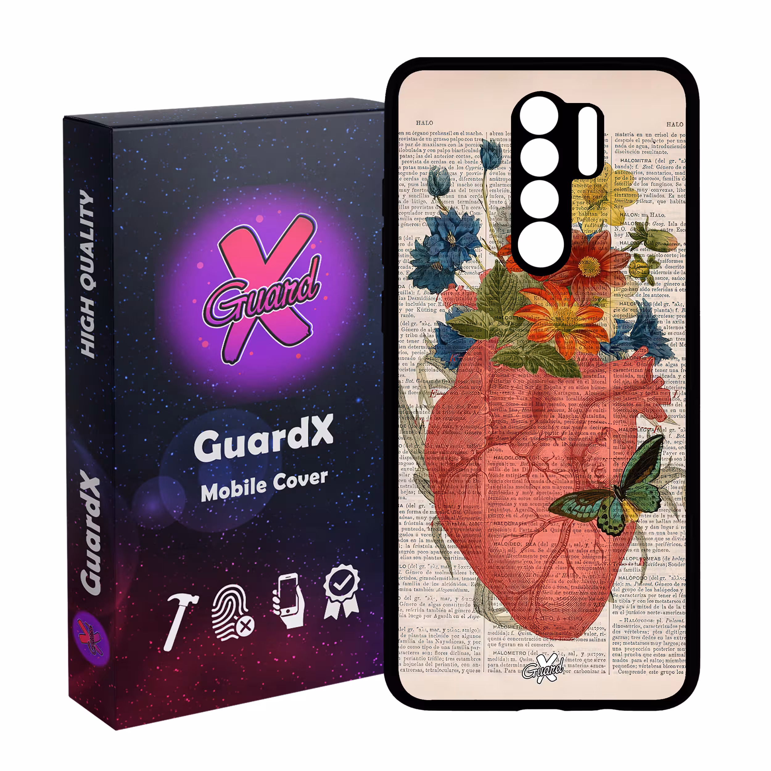 کاور گارد ایکس طرح قلب مدل Glass10505 مناسب برای گوشی موبایل شیائومی Redmi 9/Redmi 9 Prime/Poco M2