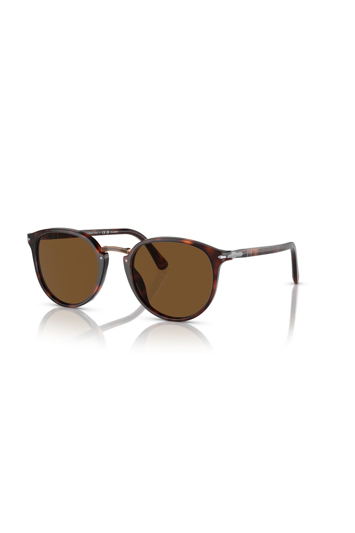 عینک آفتابی چند رنگ مردانه یونیسکس 3210s 24 57 54 گرد قهوه ای Persol