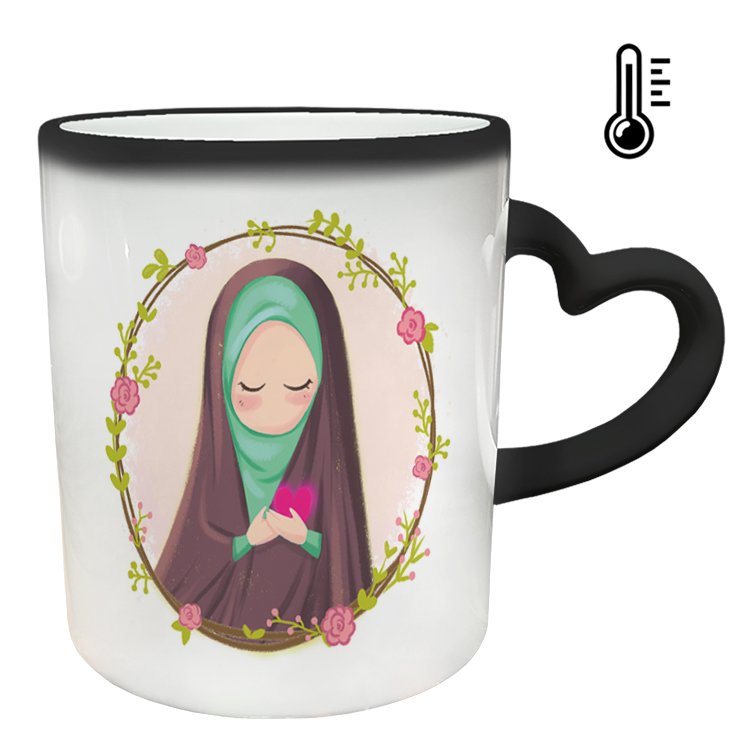 ماگ حرارتی مدل دسته قلبی طرح عاشقانه کد 273