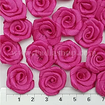 گل پفکی ساتن کوچک سرخابی