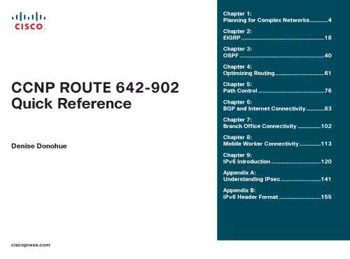 خرید و دانلود نسخه کامل کتاب Cisco press CCNP ROUTE 642 902 Quick Reference