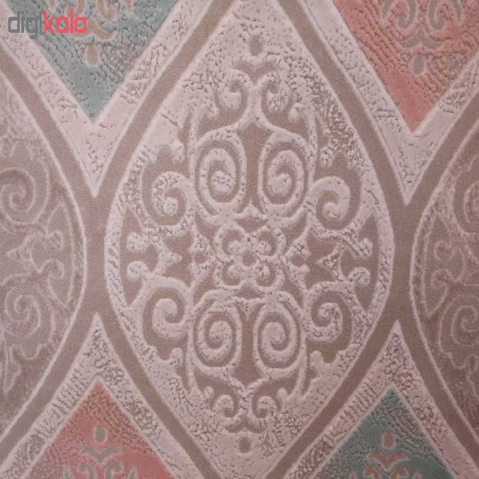 فرش ماشینی زمرد مشهد طرح HA14 زمینه کرم قهوه ای