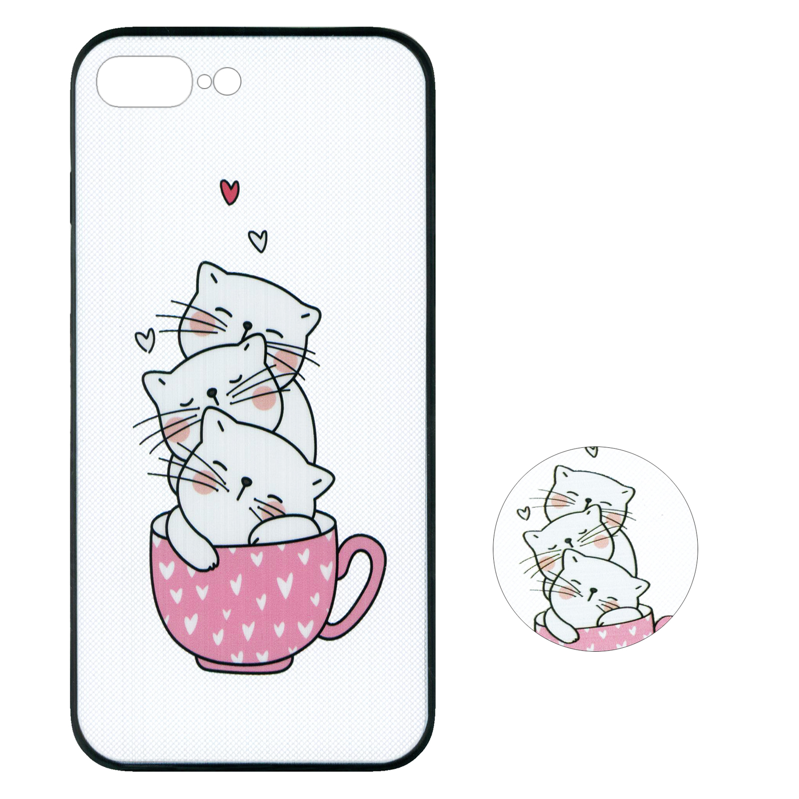 کاور طرح گربه کد 1930 مناسب برای گوشی موبایل اپل  IPhone 7 Plus / Iphone 8 Plus به همراه پایه نگهدارنده