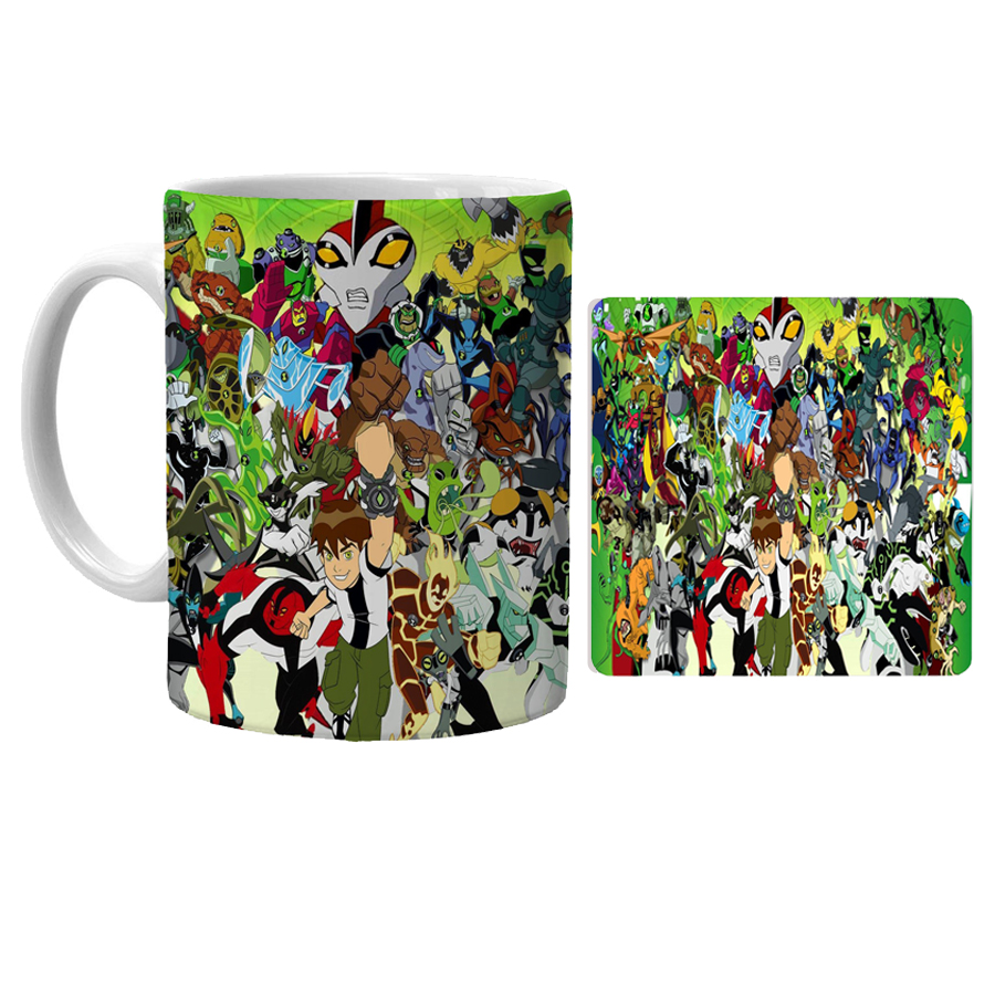 ماگ مدل بن تن ben10 کد xe8 به همراه زیرلیوانی