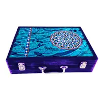جعبه هدیه چوبی مدل چمدان طرح کاشی نستعلیق کد WSL530