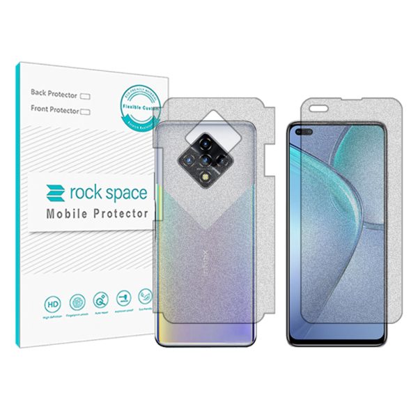 گلس صفحه نمایش و پشت گوشی اینفینیکس Zero 8 مدل نانو هیدروژل مات برند راک اسپیس کد ss