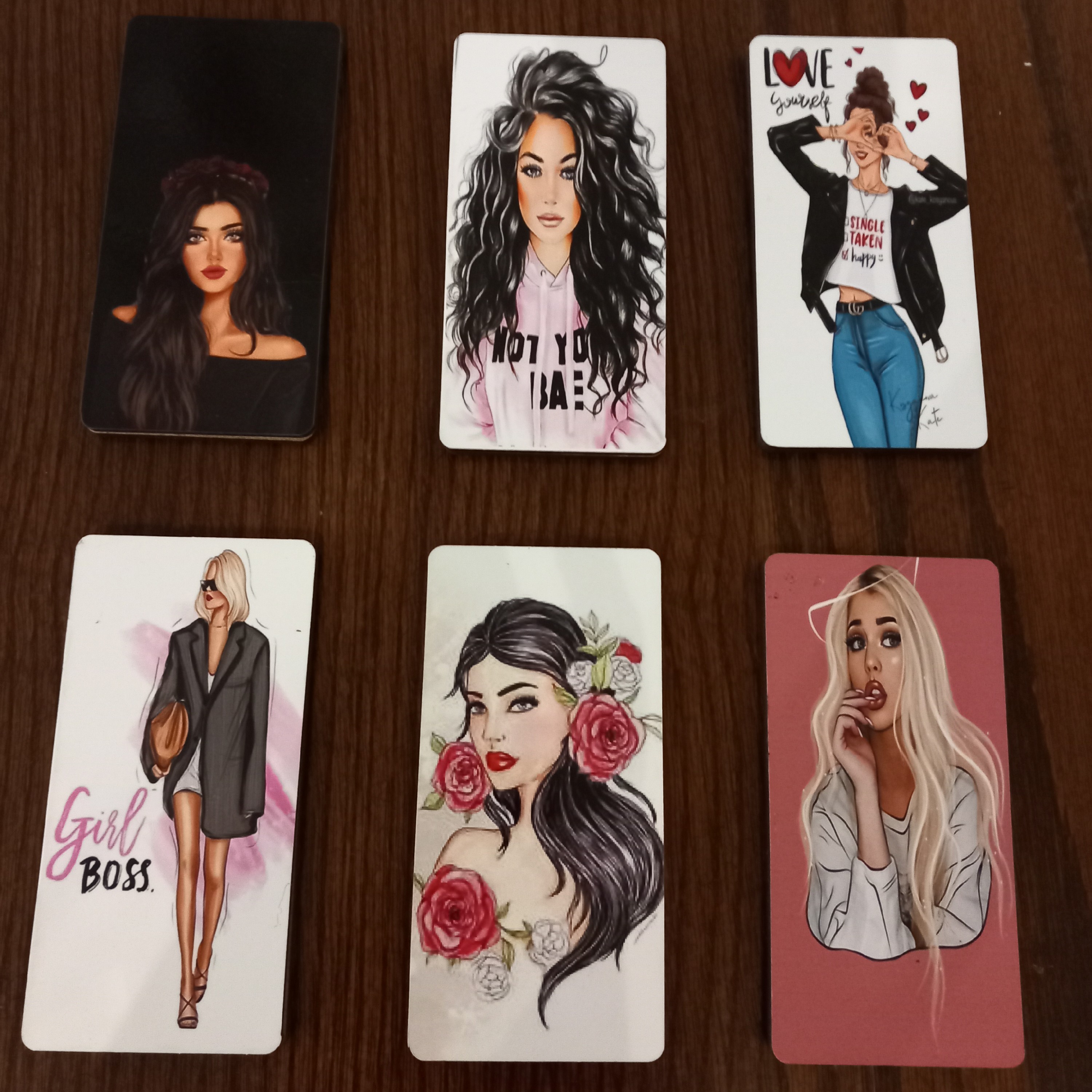 آیینه جیبی طرح دخترانه بسته ی 6 عددی