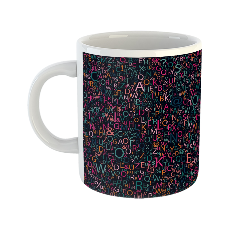 ماگ طرح حروف آلفابت رنگی