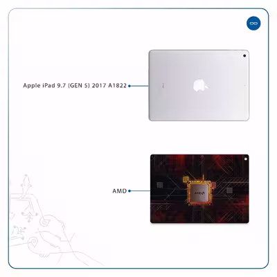 برچسب پوششی ماهوت مدل AMD Brand مناسب برای تبلت اپل iPad 9.7 (GEN 5) 2017 A1822