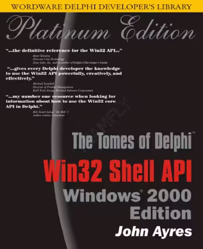 خرید و دانلود نسخه کامل کتاب Tomes of Delphi: WIn32 Shell API Windows 2000 Edition