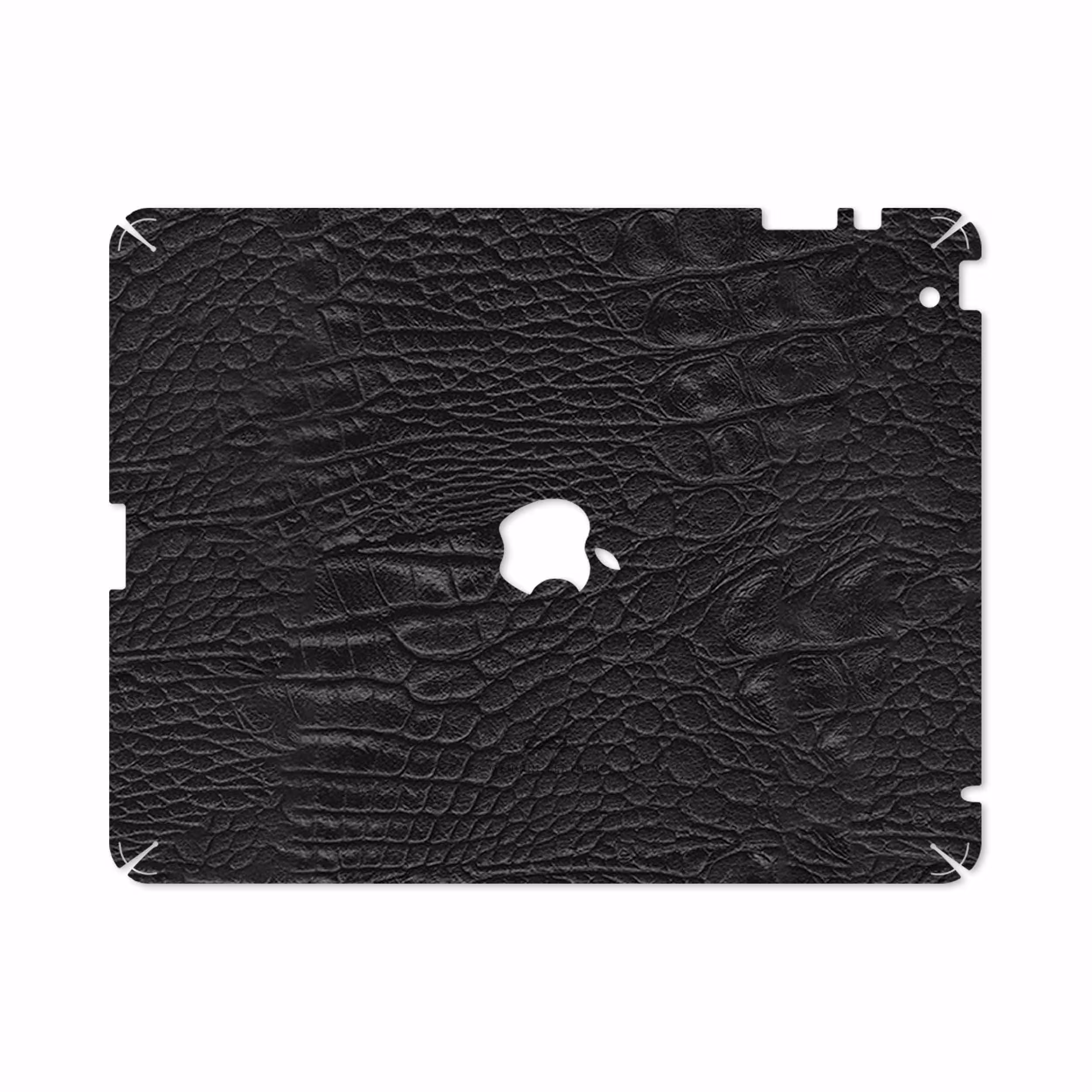 برچسب پوششی ماهوت مدل Black-Crocodile-Leather مناسب برای تبلت اپل iPad 2 2011 A1395