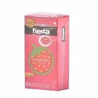 کاندوم خاردار فیستا مدل Strawberry Dotted بسته 12 عددی