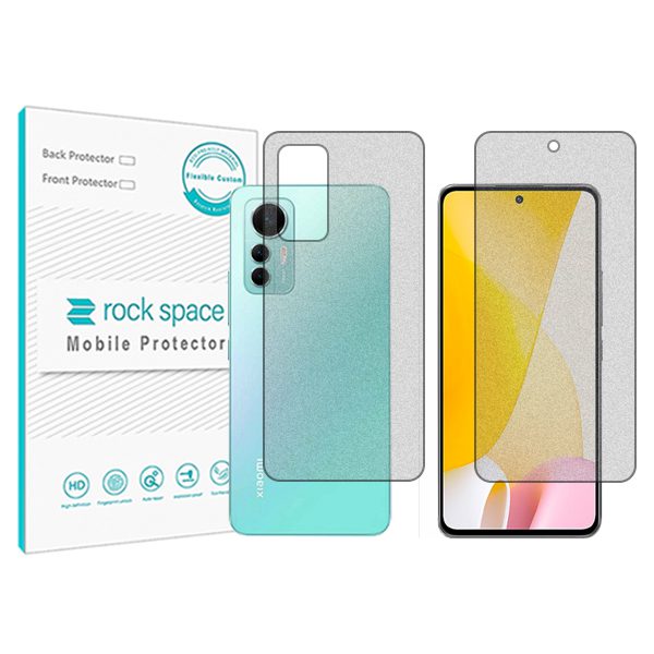 گلس صفحه نمایش و پشت گوشی شیائومی 12 Lite مدل نانو هیدروژل مات برند راک اسپیس کد SS