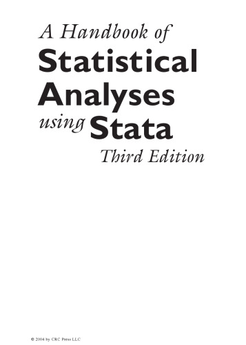 خرید و دانلود نسخه کامل کتاب Handbook of Statistical Analyses Using Stata, Third Edition (English and Mandarin Chinese Edition)