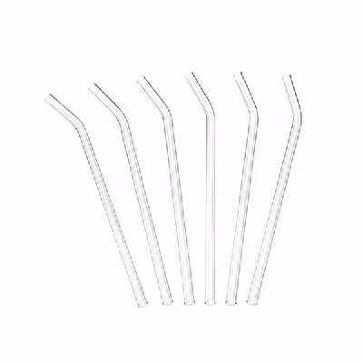 نی نوشیدنی مدل شیشه ای کد LP1037 بسته 6 عددی