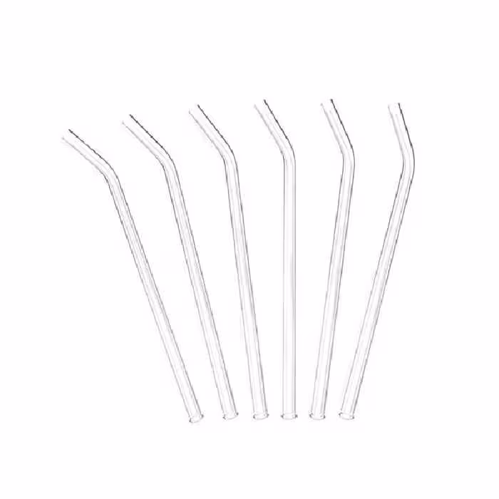 نی نوشیدنی مدل شیشه ای کد LP1037 بسته 6 عددی