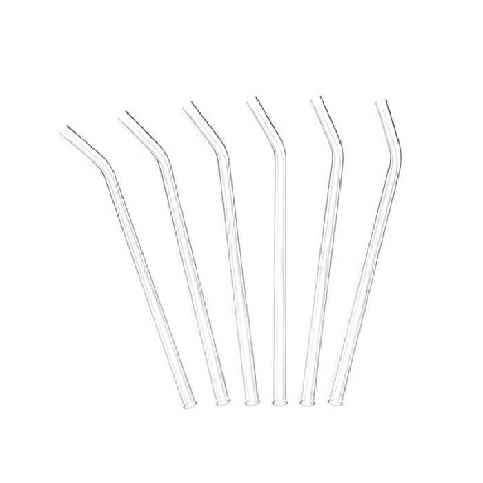 نی نوشیدنی مدل شیشه ای کد LP1037 بسته 6 عددی