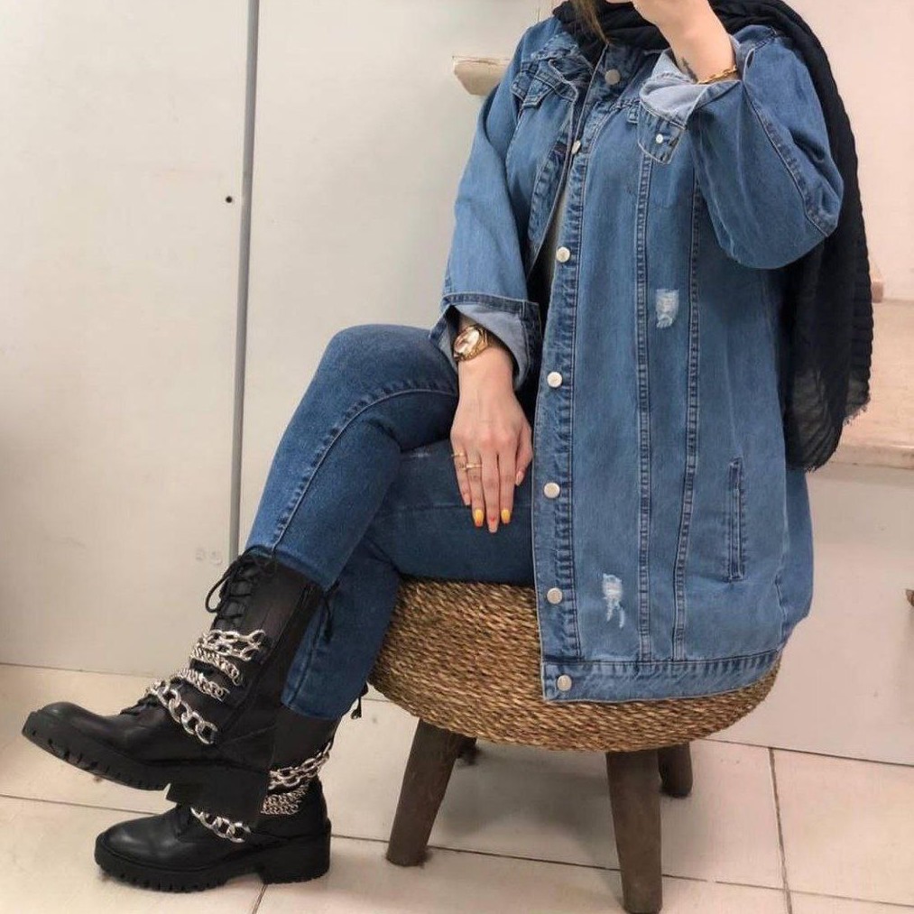 کت جین کت زنانه کت جین زنانه ارسال رایگان سایزبندی 2رنگ