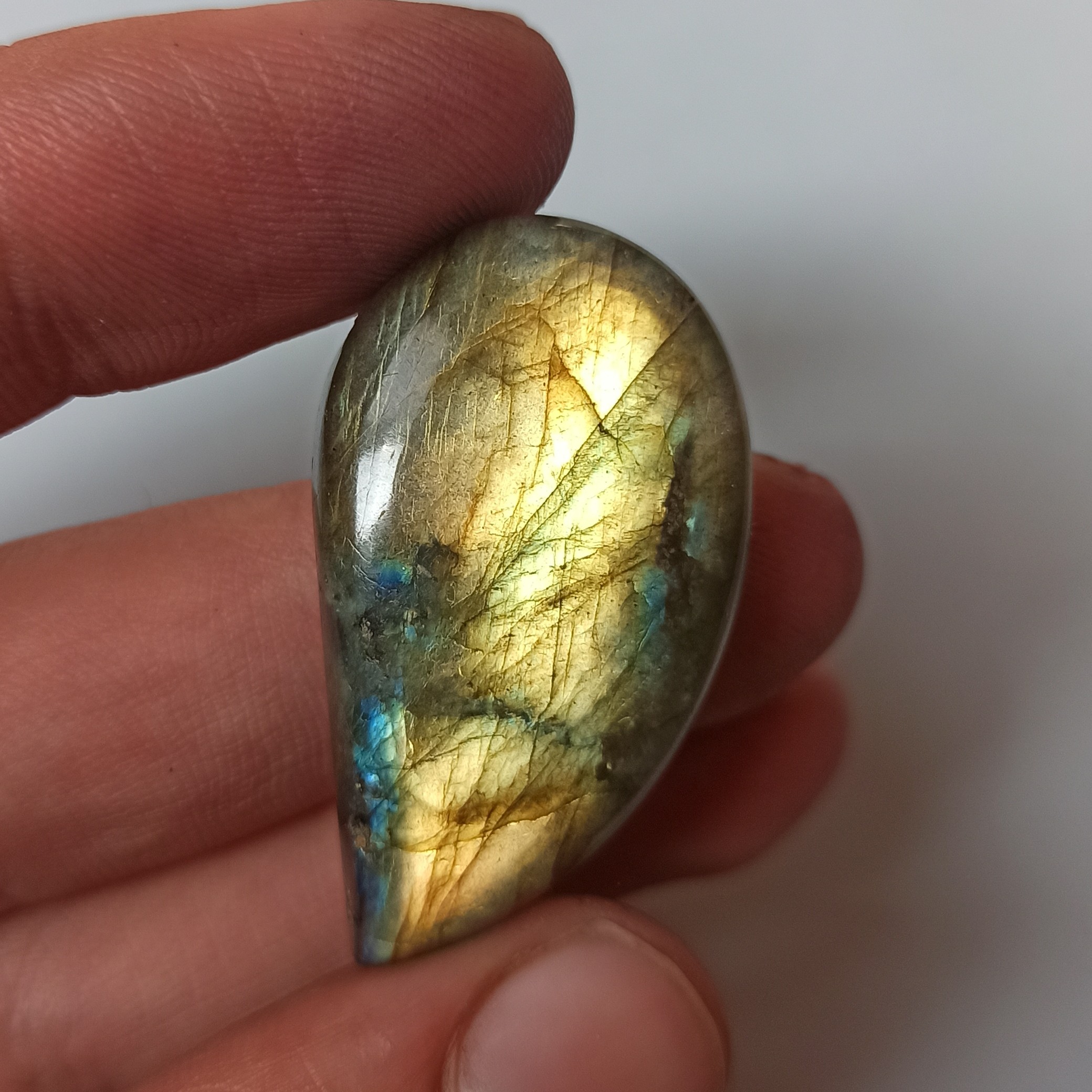 نگین سنگ لابرادوریت طلایی کد 164