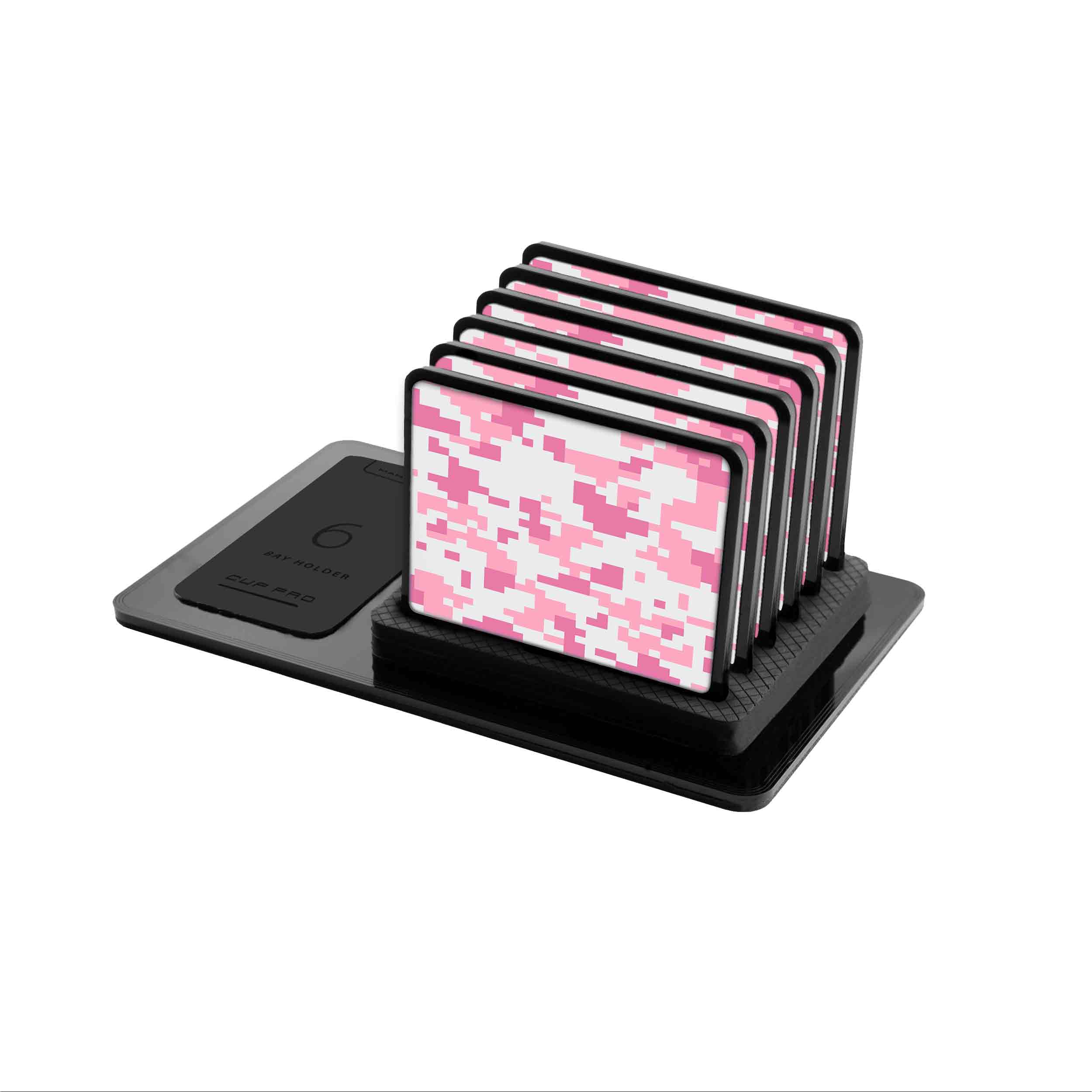 زیر لیوانی ماهوت مدل Army-Pink-pixel بسته 6 عددی