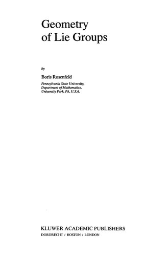 خرید و دانلود نسخه کامل کتاب Geometry of Lie Groups