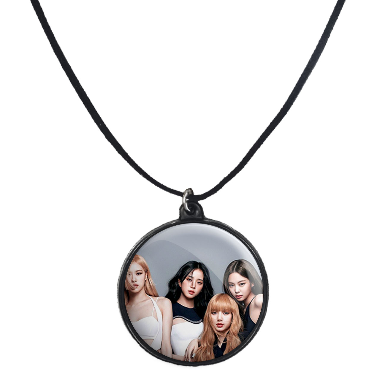 گردنبند پرمانه طرح بلک پینک کد pmb.18148 مدل دو طرفه