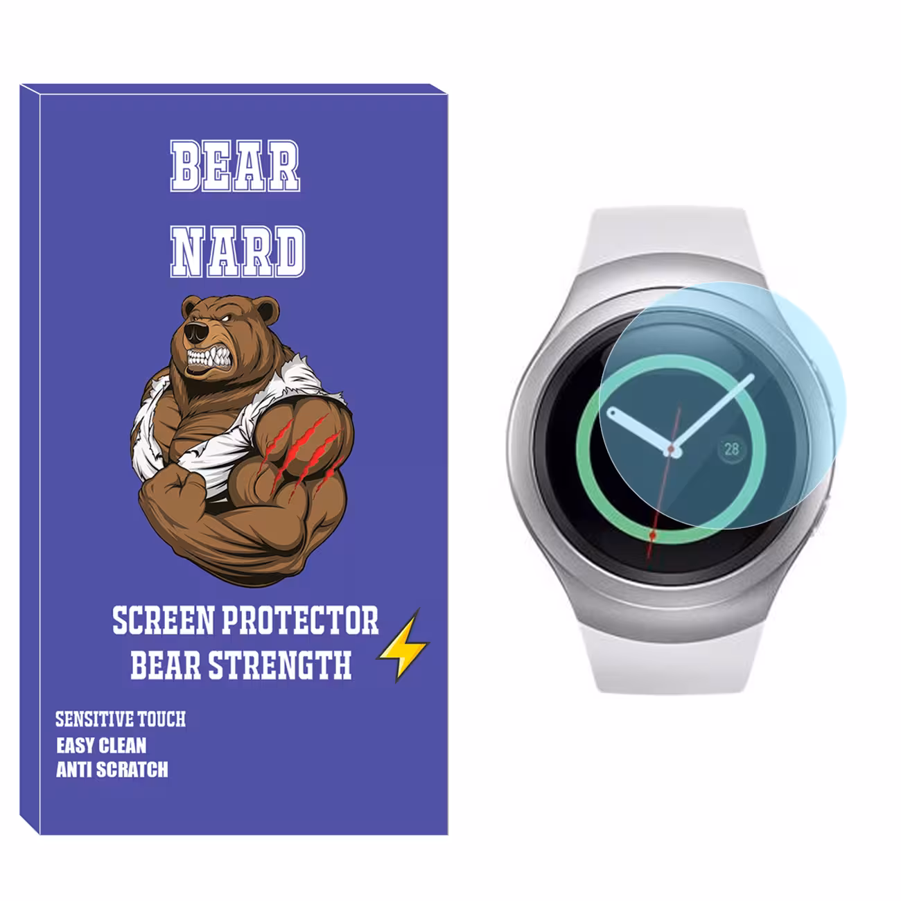 محافظ صفحه نمایش شیشه‌ای برنارد مدل SH-BR مناسب برای ساعت هوشمند سامسونگ Galaxy Watch Gear S2