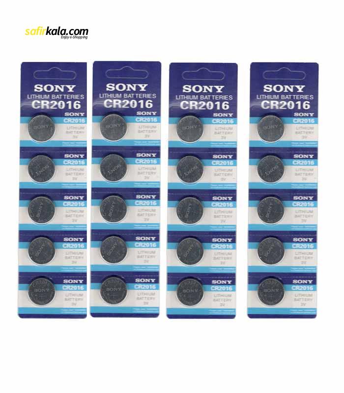 باتری سکه ای سونی مدل CR2016 بسته 20 عددی