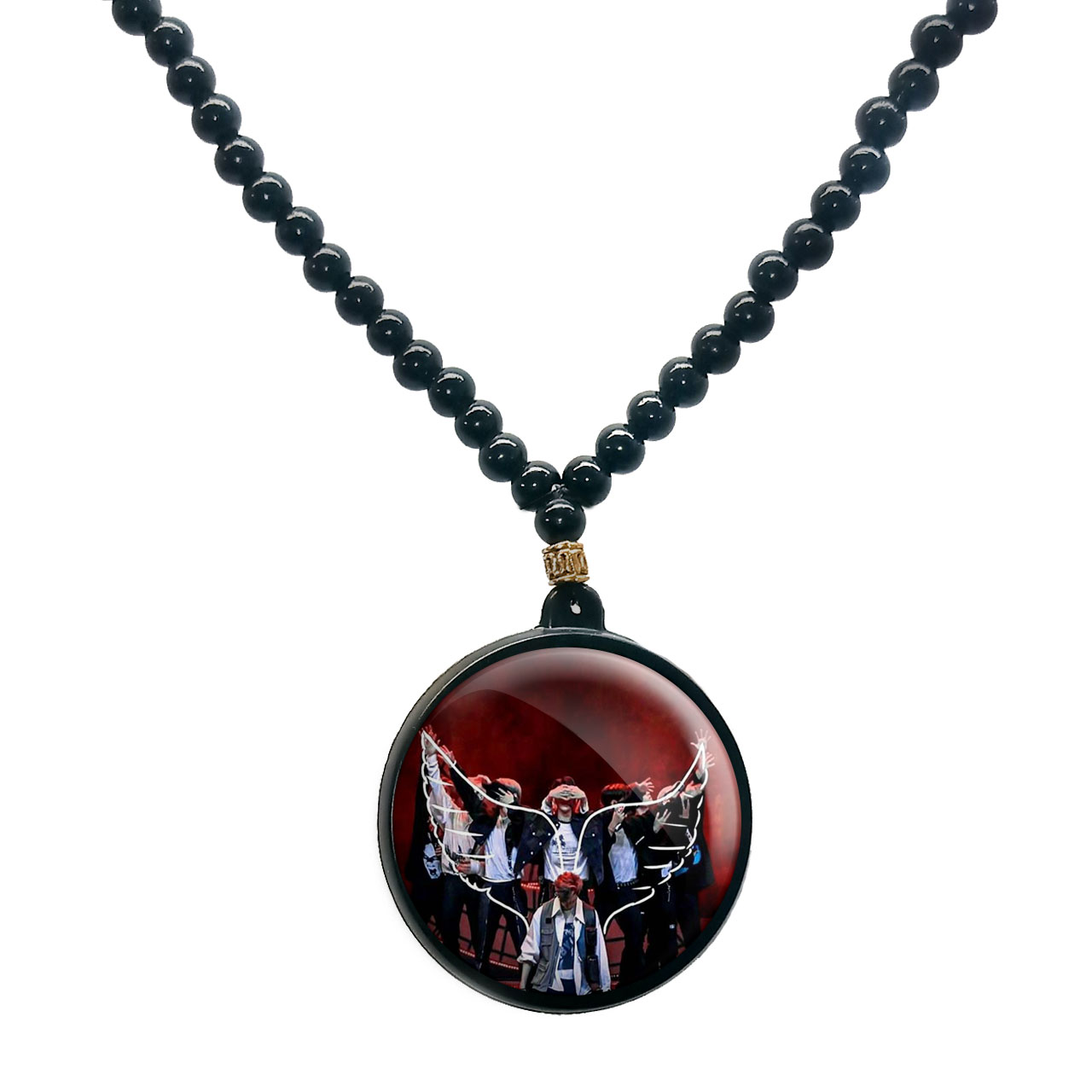 گردنبند پرمانه طرح straykids کد pmd.12155 مدل دو طرفه