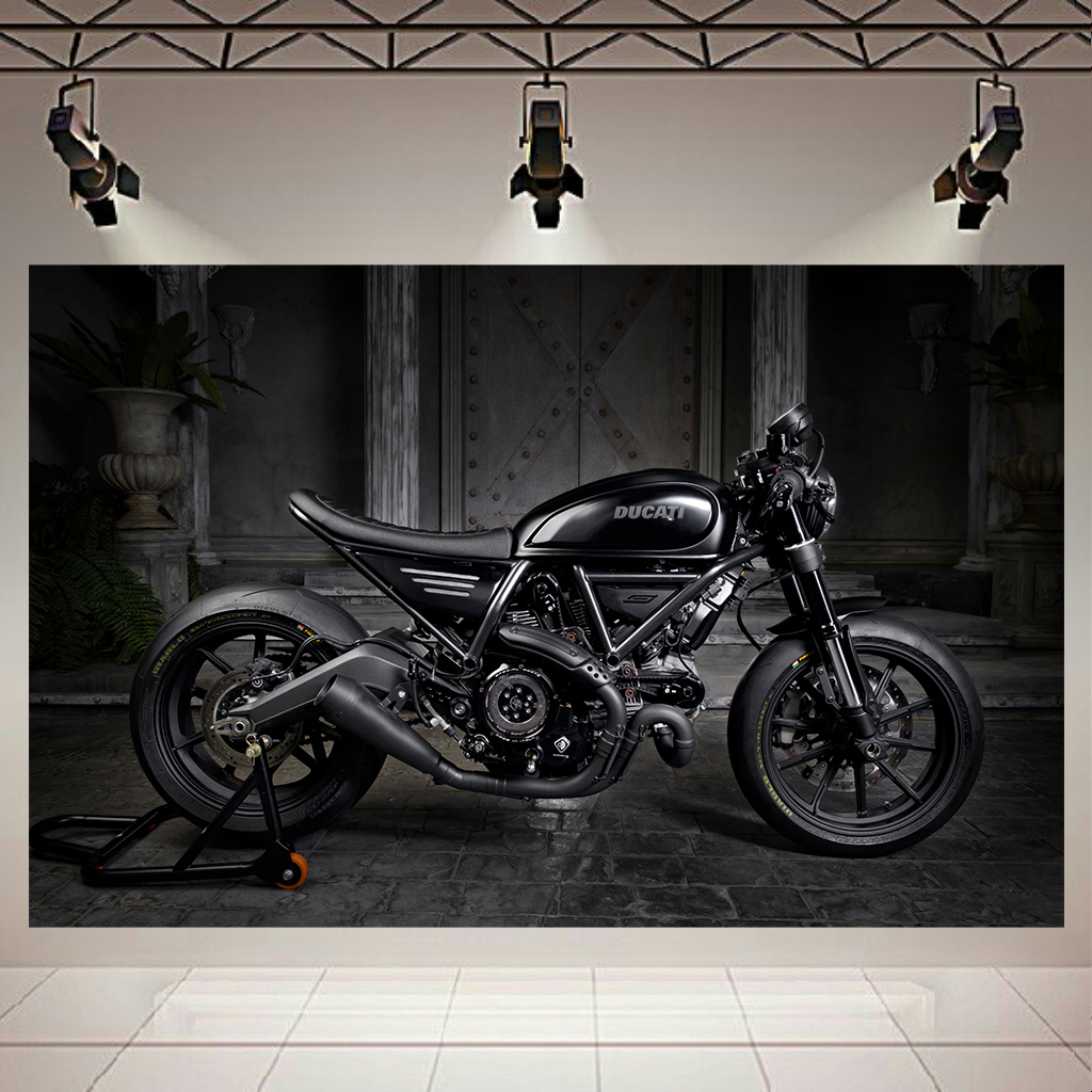 تابلو شاسی طرح موتور مدل Ducati Black Scrambler کد AR687
