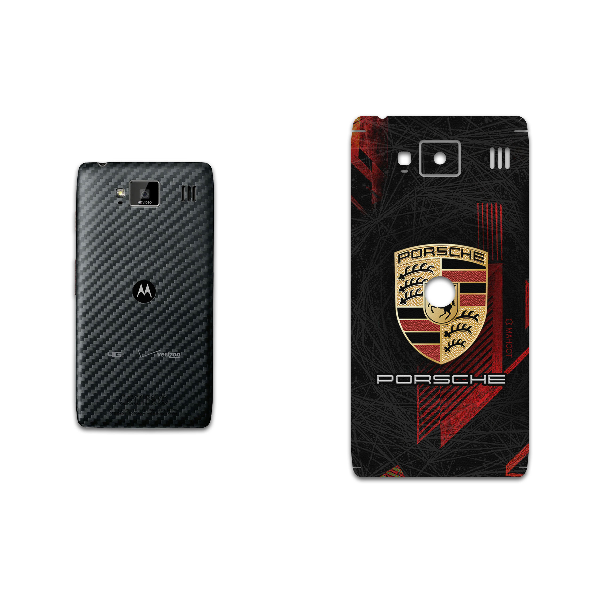 برچسب پوششی ماهوت مدل Porsche مناسب برای گوشی موبایل موتورولا droid razr hd