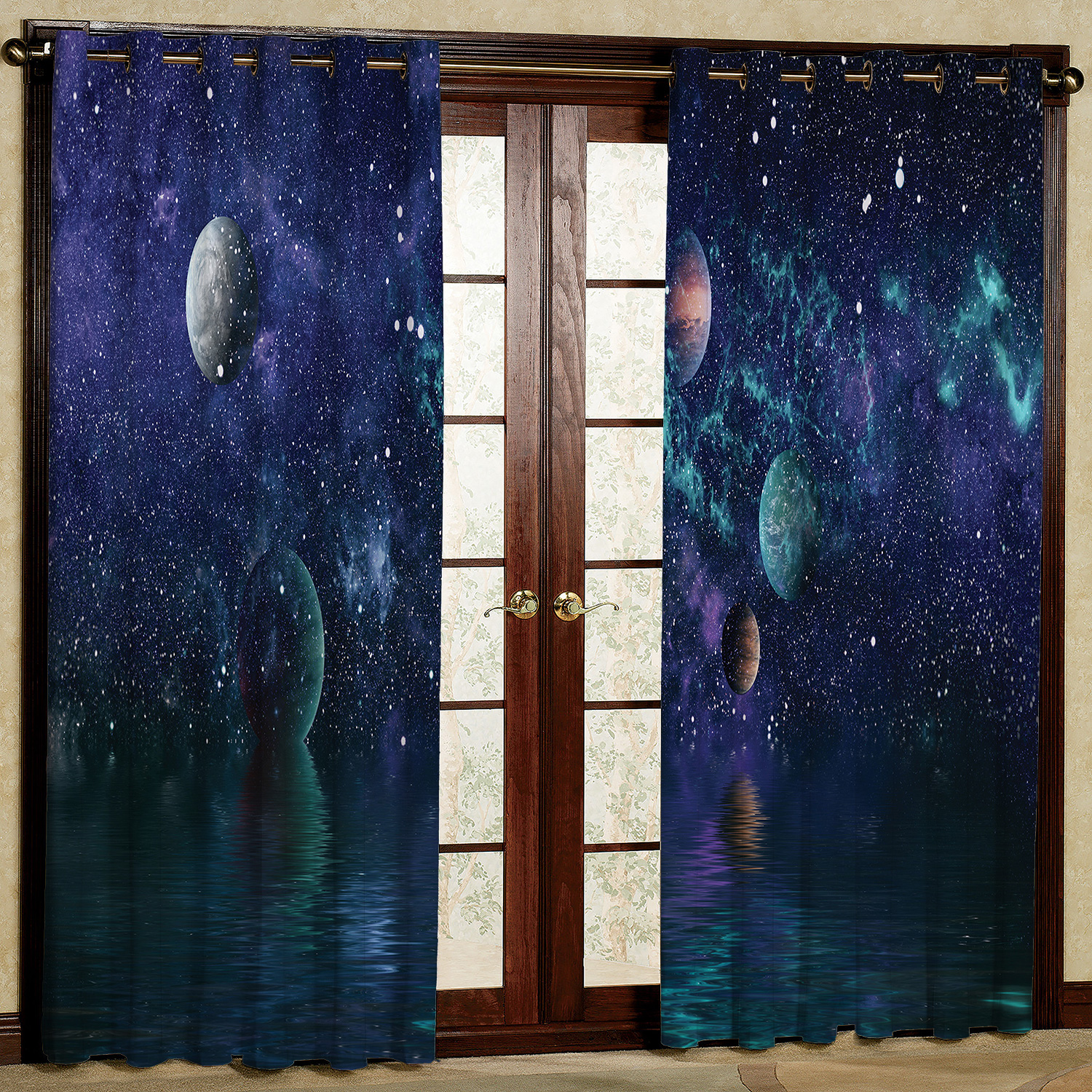 پرده مدل کهکشان مخمل پانچی کد 2246 سایز 200x140 سانتی متر