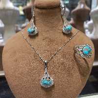 نیمست نقره فیروزه نیشابور  همراه با روکش طلا سفیر 