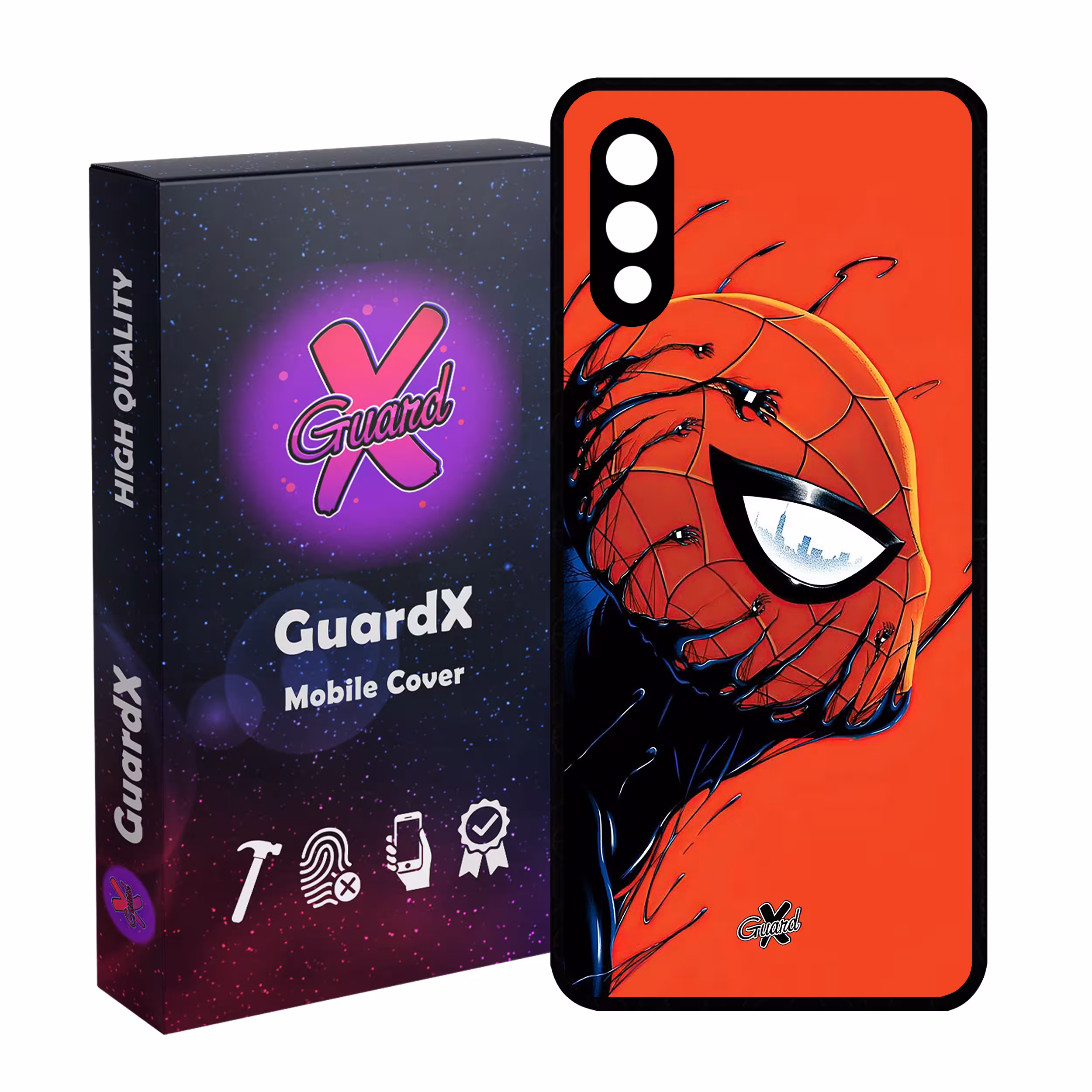 کاور گارد ایکس طرح مرد عنکبوتی مدل Glass10566 مناسب برای گوشی موبایل سامسونگ Galaxy A02 / M02